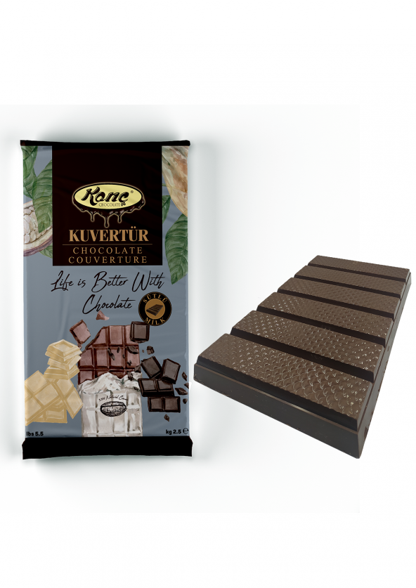Konç Chocolate Premium Kuvertür Çikolata  Sütlü  2,5kg