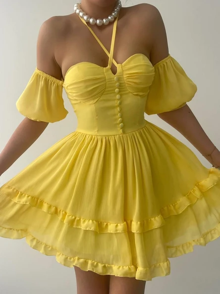 Vingo Mini Elbise - Resim 5