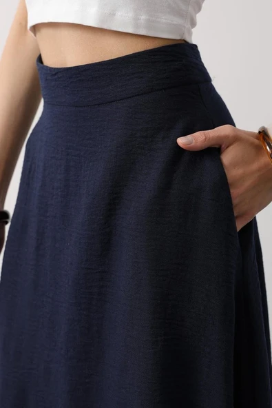 Keten Etek - Lacivert - Resim 4