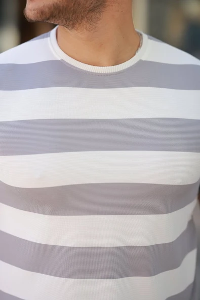 Erkek çift Renk Pamuklu örme Kumaş Kısa Kollu T-shirt - Resim 3