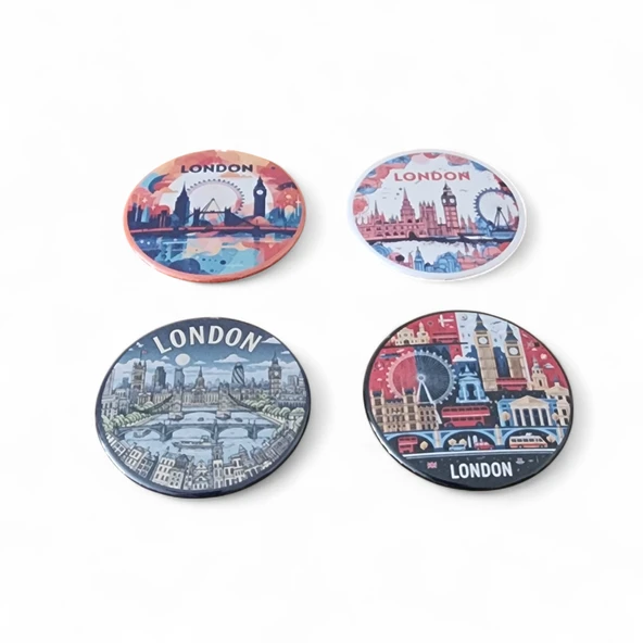 Londra Magnet Set 2 - 4'lü Buzdolabı Magnet London - 2