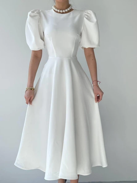 Catania Balon Kol Elbise - Resim 2