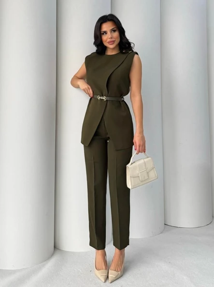 Vatkalı Ceket Pantolon İkili Takım - Resim 2