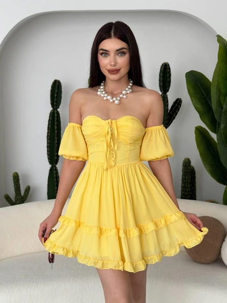 Vingo Mini Elbise - Resim 3