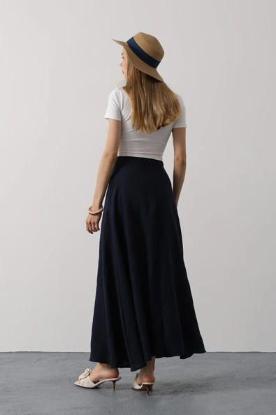 Keten Etek - Lacivert - Resim 3