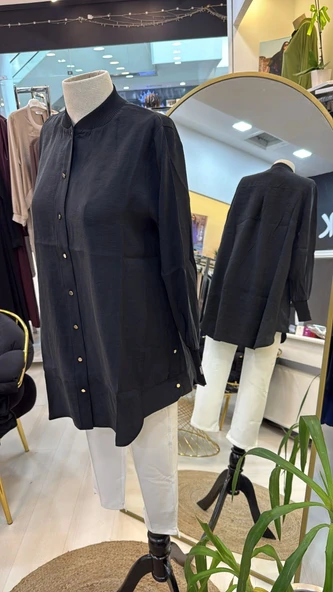 invee gomlek siyah 6674 M - Resim 4