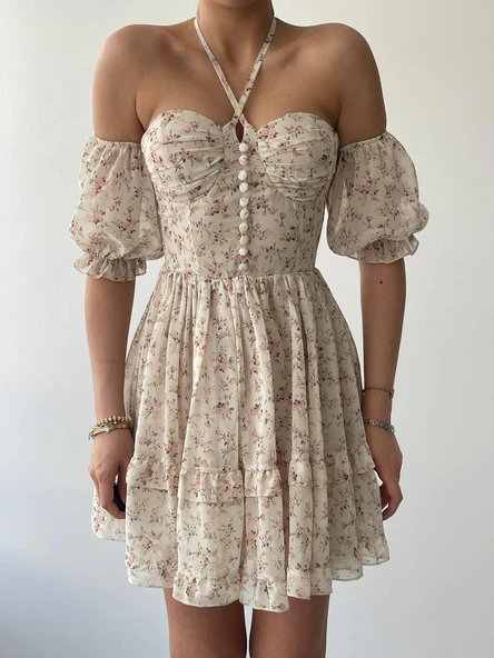 Hans Boyundan Bağlamalı Elbise - Resim 2