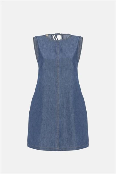 Sırt Bağcıklı Tensel Elbise 2880 - Resim 9