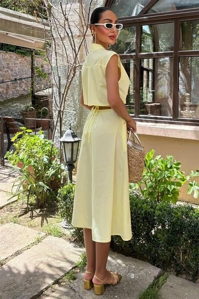 Göbeği Halka Detaylı Midi Boy Elbise 2896 - Resim 8