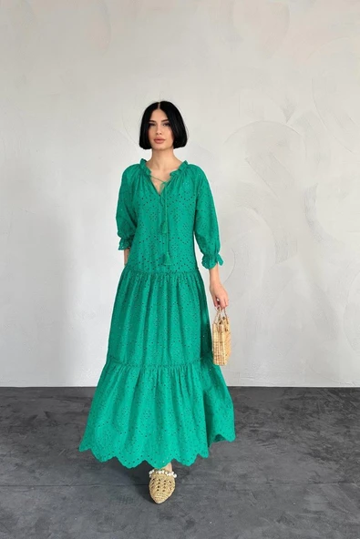 Yeşil Dantelli New Elbise ürün görseli