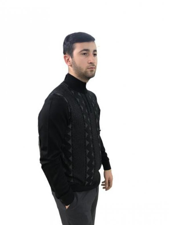 Erkek Triko Kazak Yarım Fermuarlı 21k5979 - 2