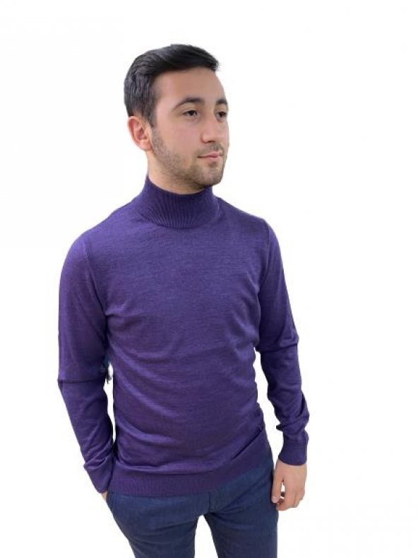 Erkek Triko Kazak Yarım Balıkçı CRD1013 - 2