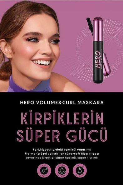 Flormar Hero Volume & Curl Siyah Maskara – Yoğun Hacim ve Kıvrık Kirpikler İçin Uzun Süre Kalıcı Etki - 3