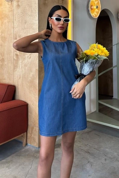 Sırt Bağcıklı Tensel Elbise 2880 - Resim 6