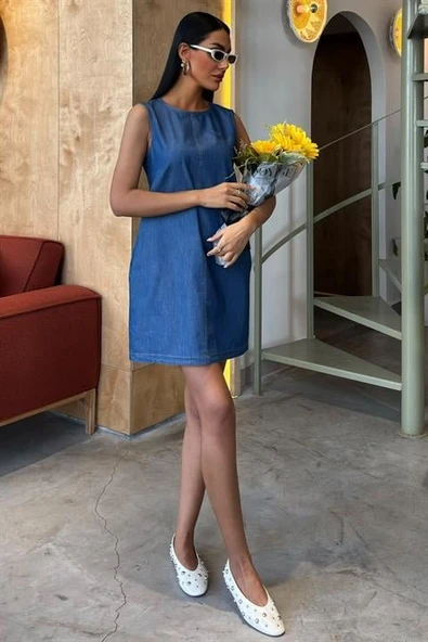 Sırt Bağcıklı Tensel Elbise 2880 - Resim 8