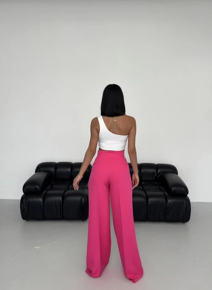 Üç Düğme Detayli Palazzo Pantolon - Resim 2