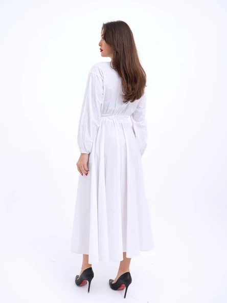 5903 ELBİSE-BEYAZ - Resim 3
