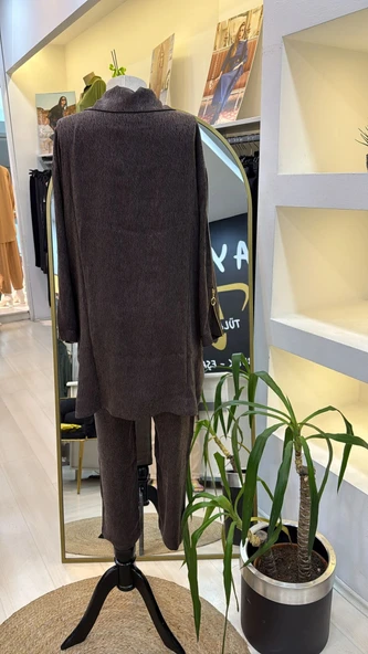 invee LOSELcupra pantolonlu takim kahve 7135 - Resim 2