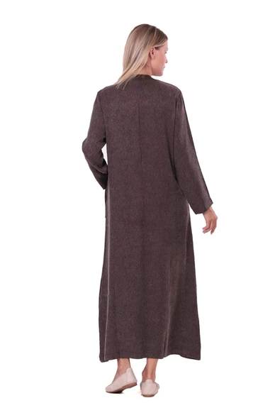 invee cupra ipek elbise 7136 kahve - Resim 2