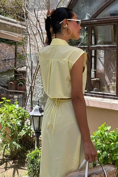 Göbeği Halka Detaylı Midi Boy Elbise 2896 - Resim 4