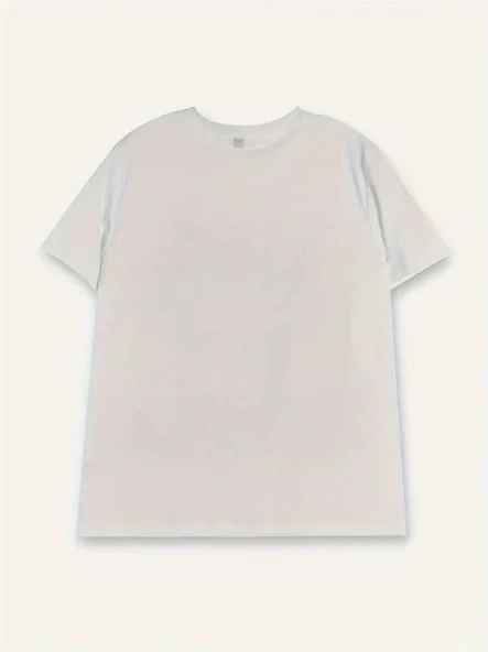 Kadın Kısa Kollu Bisiklet Yaka Kedi Baskılı Süprem Bluz - Resim 4