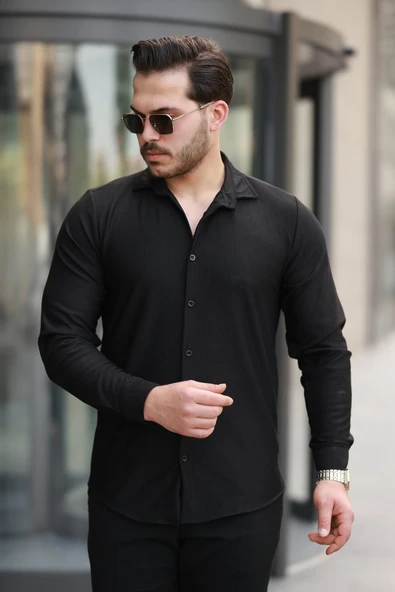 Erkek Fitilli Uzun Kollu Gömlek ürün görseli