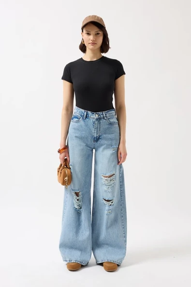 Likralı Basic T-Shirt - Resim 2