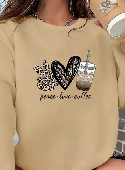 Kadın Uzun Kollu Bisiklet Yaka Kalp Desenli Viskon Iki Iplik Bluz - Resim 2