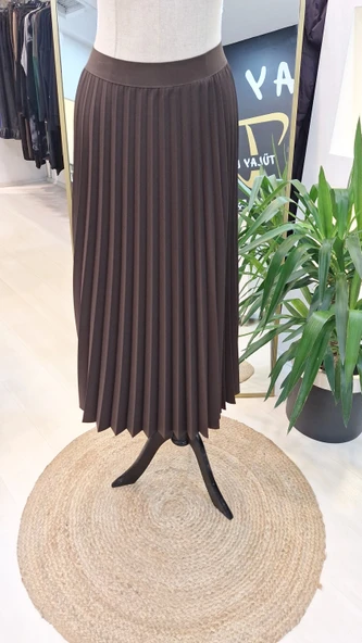 İnvee Pliseli Etek kahverengi 6998 - Resim 5