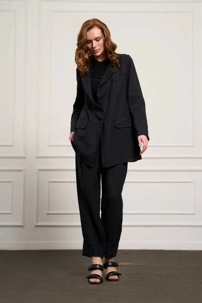 MİSSWHENCE Keten Cetek Takım 37207 SİYAH ürün görseli 1