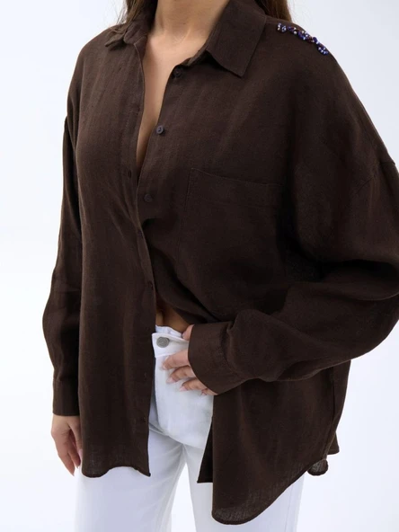 7399 GÖMLEK-KAHVE - Resim 2