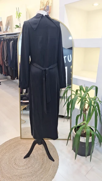 NUSS CUPRA İPEK ELBİSE 2057 SİYAH - Resim 5