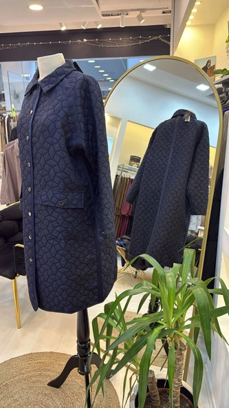 İnvee 7096 Kapitone Ceket - LACİVERT - Resim 7