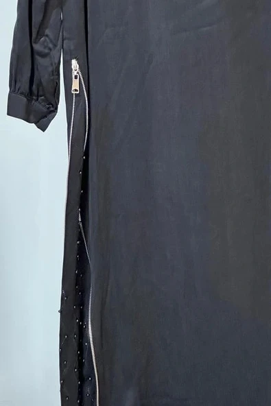 NUSS CUPRA İPEK ELBİSE 2057 SİYAH - Resim 10