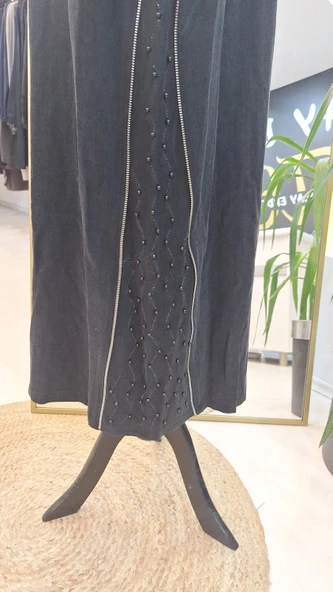 NUSS CUPRA İPEK ELBİSE 2057 SİYAH - Resim 9