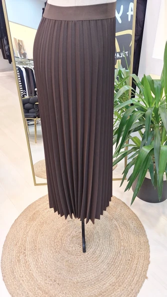 İnvee Pliseli Etek kahverengi 6998 - Resim 7