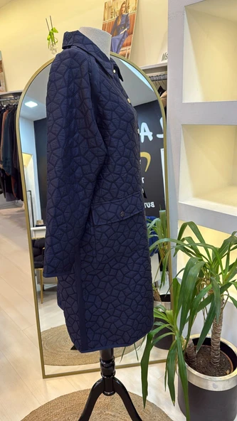 İnvee 7096 Kapitone Ceket - LACİVERT - Resim 6