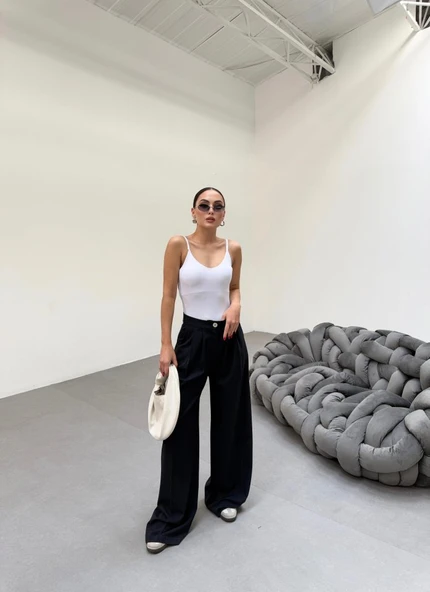 230 Gr Poly Viscose Full Lycra Pi̇leli̇ Palazzo Pantolon ürün görseli