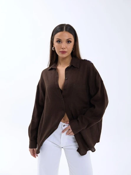 7399 GÖMLEK-KAHVE - Resim 5