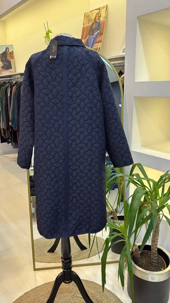 İnvee 7096 Kapitone Ceket - LACİVERT - Resim 8