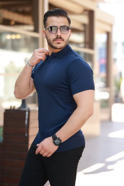 Erkek Hemşire Yaka Kısa Kollu Tişört - Resim 2