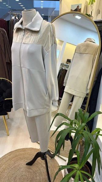 NUSS PANTOLONLU SPOR TAKIM  251037 EKRU - Resim 4