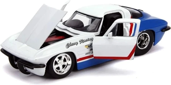Jada Toys 1:24 BTM - '63 Chevy Corvette Sting Ray Döküm Araba - 4