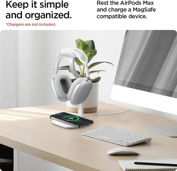 Spigen S380 (MagFit) MagSafe Şarj Cihazı ve Kulaklık Standı - 3
