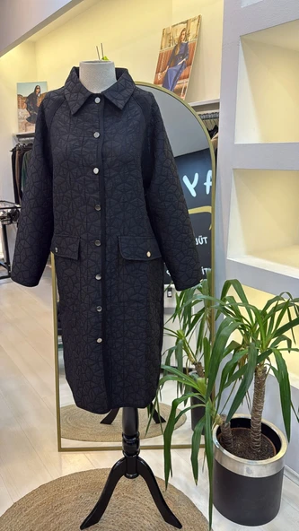 İnvee 7096 Kapitone Ceket - SİYAH - Resim 4