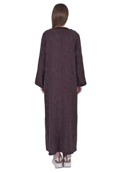 İNVEE ELBİSE 7026 KAHVERENGİ - Resim 2