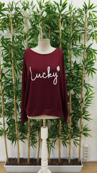 Kadın Uzun Kollu Bisiklet Yaka Viskon Iki Iplik Bluz - Resim 4