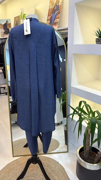 MİSSWHENCE KOT Gömlek Takım 37307 LACİVERT - Resim 2