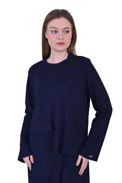 invee etekli cep detayli takim lacivert 7023 - Resim 5