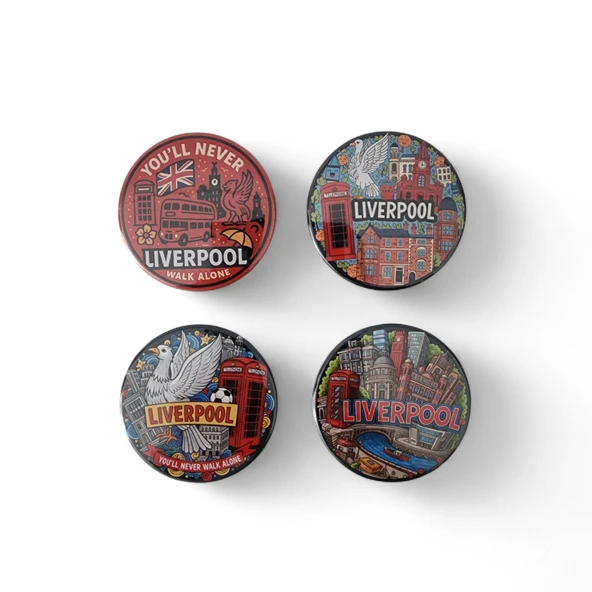 Liverpool Magnet Set 1 - 4'lü Buzdolabı Magnet Liverpool - 1